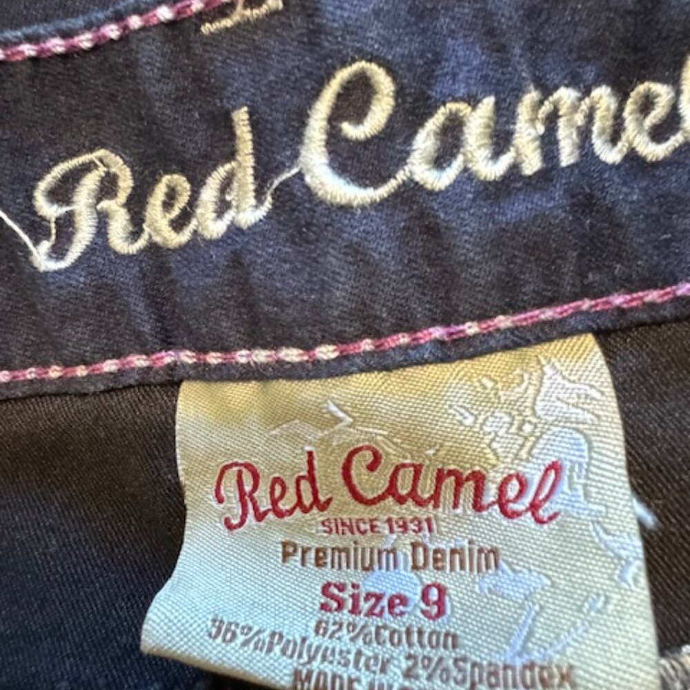 NWOT Red Camel Blue Jeans Bling Pocket Embellishments Sz 9 Juniors - Picture 2 of 7